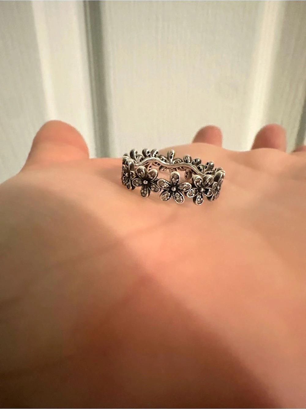 Floral Silver-Tone Ring Pandora